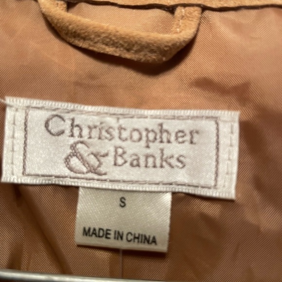 Christopher & Banks Tan Suede Collared Jacket - Picture 3 of 7